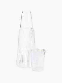 Waterkaraf Pilastro met glas, 1 L, set van 2, Glas, Transparant, 1 L