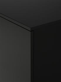 Klassisches Sideboard Sanford in Schwarz mit Türen, Korpus: Mitteldichte Holzfaserpla, Fußgestell: Metall, pulverbeschichtet, Schwarz, 160 x 83 cm