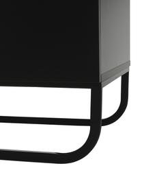 Credenza nera con ante Sanford, Nero, Larg. 160 x Alt. 83 cm