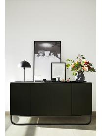 Credenza nera con ante Sanford, Nero, Larg. 160 x Alt. 83 cm