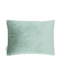 Coussin rectangulaire velours brodé Trole, 100 % velours de polyester, Turquoise, couleur argentée, larg. 40 x long. 55 cm