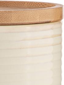 Bote de gres Stax, Beige, madera clara, Ø 12 x Al 12 cm, 950 ml