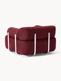 Poltrona lounge Stella, Rivestimento: 85% poliestere, 15% coton, Rivestimento: imbottitura in schiuma, Struttura: legno di abete rosso, cer, Piedini: plastica, Tessuto rosso vino, Larg. 111 x Prof. 100 cm