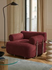 Fauteuil lounge Stella, Tissu lie de vin, larg. 111 x prof. 100 cm