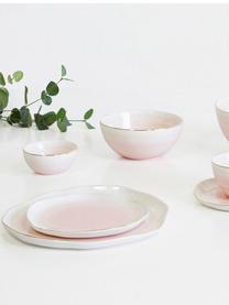 Platos postre artesanales Bella, 2 uds., Porcelana, Rosa, Ø 19 x Al 3 cm