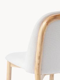 Čalúnená stolička z jaseňového dreva Julie, Lomená biela, svetlé jaseňové drevo, Š 47, V 81 cm