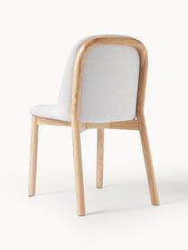 Krzesło tapicerowane z drewna jesionowego Julie, Tapicerka: 100% poliester Dzięki tka, Stelaż: drewno jesionowe z certyf, Tkanina w odcieniu złamanej bieli, jasne drewno jesionowe, S 47 x W 81 cm
