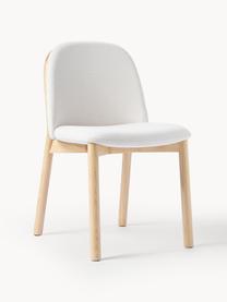Čalúnená stolička z jaseňového dreva Julie, Lomená biela, svetlé jaseňové drevo, Š 47, V 81 cm