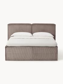 Kontinentální manšestrová postel Lennon, Taupe, Š 140 cm, D 200 cm, stupeň tvrdosti H2