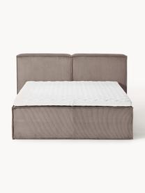 Kontinentální manšestrová postel Lennon, Taupe, Š 140 cm, D 200 cm, stupeň tvrdosti H2
