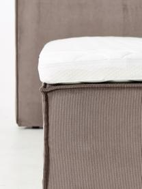 Cord-Boxspringbett Lennon, Bezug: 92 % Polyester, 8 % Polya, Matratze: 7-Zonen-Taschenfederkern, Cord Taupe, B 140 x L 200 cm, Härtegrad H2