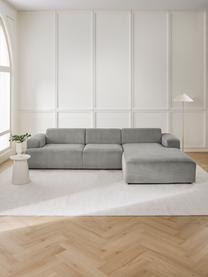 Cord-Ecksofa Melva (4-Sitzer), Bezug: Cord (92% Polyester, 8% P, Gestell: Massives Kiefernholz, Spa, Füße: Kunststoff Dieses Produkt, Cord Grau, B 319 x T 195 cm, Eckteil links