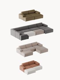 Cord-Ecksofa Melva (4-Sitzer), Bezug: Cord (92% Polyester, 8% P, Gestell: Massives Kiefernholz, Spa, Füße: Kunststoff Dieses Produkt, Cord Grau, B 319 x T 195 cm, Eckteil links