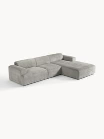 Cord-Ecksofa Melva (4-Sitzer), Bezug: Cord (92% Polyester, 8% P, Gestell: Massives Kiefernholz, Spa, Füße: Kunststoff Dieses Produkt, Cord Grau, B 319 x T 195 cm, Eckteil links