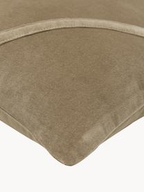 Copricuscino in velluto color sabbia Malva, Retro: 100% cotone, Color sabbia, Larg. 50 x Lung. 50 cm