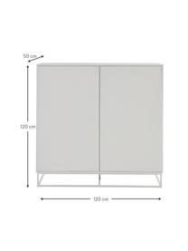 Highboard Lyckeby mit Türen, Holz, Off White lackiert, B 120 x H 120 cm
