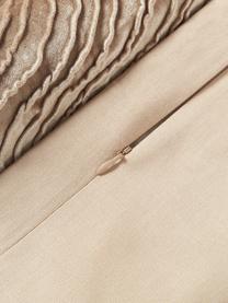 Housse de coussin en velours texturé Nisha, Beige, larg. 50 x long. 50 cm