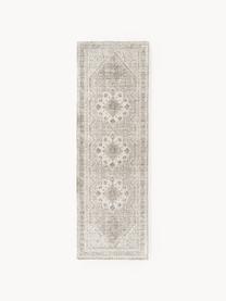 Tapis en chenille vintage Mahdi, 66 % polyester, 34 % laine (certifié RWS), Tons beiges, larg. 80 x long. 250 cm