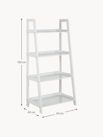 Niedriges Regal Wally, Mitteldichte Holzfaserplatte (MDF), lackiert, Weiß, B 63 x H 130 cm