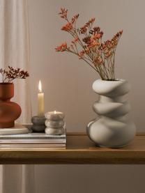 2in1 Kerzen- und Teelichthalter Orta aus Marmor, 2er-Set, Marmor, Beigetöne, marmoriert, Set mit verschiedenen Größen