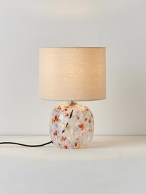 Lampe à poser en verre Bree, Beige clair, transparent, multicolore, Ø 22 x haut. 35 cm