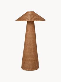 Lampada da terra piccola in rattan Dou, fatta a mano, Lampada: rattan, Marrone, Alt. 131 cm