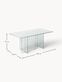 Glas-Esstisch Anouk, 180 x 90 cm, Glas, Transparent, B 180 x T 90 cm