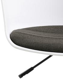 Chaise de bureau à hauteur ajustable Moon, Blanc, gris foncé, noir, larg. 65 x prof. 65 cm