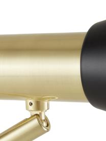 Schreibtischlampe Sia aus Metall, Lampenschirm: Metall, pulverbeschichtet, Schwarz, Messingfarben, Ø 13 x H 63 cm