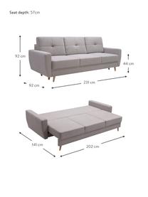 Sofa z funkcją spania i miejscem do przechowywania Bueno (3-osobowa), Tapicerka: 100% poliester, Szary, S 231 x G 92 cm