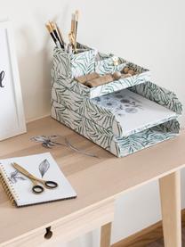 Bureau organizer Leaf, Stevig, gelamineerd karton, Wit, groen, Set met verschillende formaten