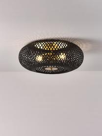 Designové stropní svítidlo z bambusu Evelyn, Černá, zlatá, Ø 50 cm, V 20 cm