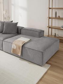 Diván modular de pana Lennon, Tapizado: pana (92% poliéster, 8% p, Estructura: madera de pino y abeto ma, Patas: plástico. Este producto e, Pana gris, An 150 x F 119 cm, respaldo derecho