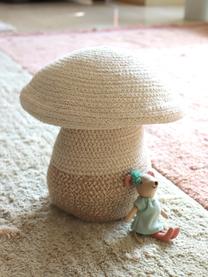 Panier de rangement artisanal pour enfants Mushroom, haut. 27 cm, 97 % coton, 3 % fibres synthétiques, Blanc crème, tons beiges, Ø 30 x haut. 27 cm