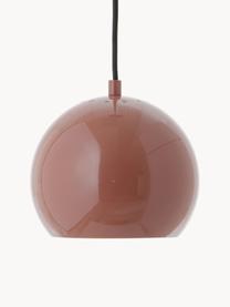 Lampada a sospensione piccola a sfera Ball, Paralume: metallo rivestito, Baldacchino: metallo rivestito, Rosso ruggine, Ø 18 x Alt. 16 cm