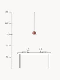 Lampada a sospensione piccola a sfera Ball, Paralume: metallo rivestito, Baldacchino: metallo rivestito, Rosso ruggine, Ø 18 x Alt. 16 cm