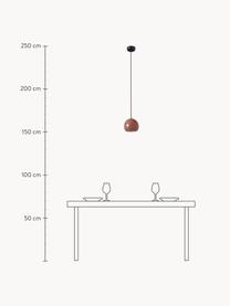 Lampada a sospensione piccola a sfera Ball, Paralume: metallo rivestito, Baldacchino: metallo rivestito, Rosso ruggine, Ø 18 x Alt. 16 cm