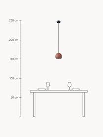 Kleine Kugel-Pendelleuchte Ballbraun, Lampenschirm: Metall, beschichtet, Baldachin: Metall, beschichtet, Rostrot, Ø 18 x H 16 cm