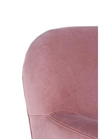 Poltrona in velluto rosa Lydia, Rivestimento: velluto di poliestere, Gambe: metallo rivestito, Rosa, Larg. 80 x Prof. 75 cm