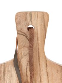 Akazienholz-Schneidebrett Acacia mit Lederband, verschiedene Größen, Schlaufe: Leder, Akazienholz, 15 x 30 cm
