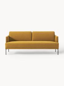 Sofa Fluente (3-osobowa), Tapicerka: 100% poliester Dzięki tka, Stelaż: lite drewno sosnowe, Nogi: metal malowany proszkowo , Ochrowa tkanina, S 196 x G 85 cm