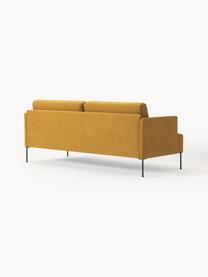 Sofa Fluente (3-Sitzer), Bezug: 100% Polyester 115.000 Sc, Gestell: Massives Kiefernholz, Füße: Metall, pulverbeschichtet, Webstoff Ocker, B 196 x T 85 cm