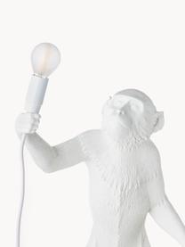 Große Design Tischlampe Monkey, Weiß, B 46 x H 54 cm