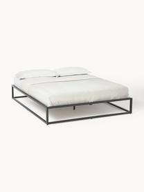 Letto in metallo Neptun, Metallo verniciato a polvere, Nero, Larg. 140 x Lung. 200 cm