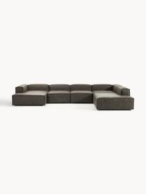 Sofa modułowa ze skóry z recyklingu Lennon, Tapicerka: skóra z recyklingu (70% s, Stelaż: lite drewno, sklejka, Nogi: tworzywo sztuczne Ten pro, Taupe skóra, S 418 x G 269 cm,  lewostronna