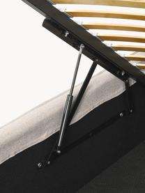 Einzelbett Dream mit Stauraum, Bezug: Polyester (Strukturstoff), Korpus: Massives Kiefernholz, FSC, Webstoff Beige, B 90 x L 200 cm