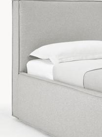 Einzelbett Dream mit Stauraum, Bezug: Polyester (Strukturstoff), Korpus: Massives Kiefernholz, FSC, Webstoff Hellbeige, B 90 x L 200 cm