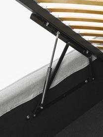 Einzelbett Dream mit Stauraum, Bezug: Polyester (Strukturstoff), Korpus: Massives Kiefernholz, FSC, Webstoff Hellbeige, B 90 x L 200 cm