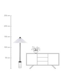 Design vloerlamp Matisse met marmeren voet, Lampenkap: stof, Lampvoet: marmer, Wit, zwart, Ø 60 x H 150 cm