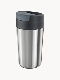 Termo de café Sipp, Recipiente: acero inoxidable, cepilla, Tapa: silicona, plástico, Plateado, gris antracita, Ø 8 x Al 17 cm, 450 ml